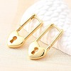 Brass Lock Hoop Earrings EJEW-Z121-03G-2