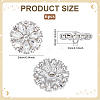 6Pcs 1-Hole Zinc Alloy Shank Buttons BUTT-PH0001-52G-03-2