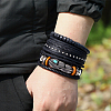 1Pc Cowhide & Imitation Leather Cord Knitted Multi-strand Bracelets AJEW-GF0011-50E-6