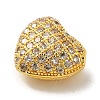 Brass Micro Pave Cubic Zirconia Beads KK-C072-30G-2