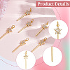 6Pcs Rack Plating Brass Micro Pave Clear Cubic Zirconia Pendants KK-SC0007-88-5