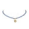 Alloy Pendant Necklace with Glass Seed Beaded Chains NJEW-JN04381-5