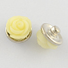 12PCS Mixed Brass Resin Flower Jewelry Snap Buttons X-RESI-S060-M-2