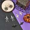 Halloween Glass Seed Bead Dangle Earrings EJEW-MZ00769-1