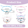 10Pcs 5 Sets 5 Styles Stainless Steel Enamel Link Bracelets BJEW-HS0001-13-2