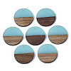 Transparent Resin & Walnut Wood Pendants X-RESI-S358-02B-H11-1