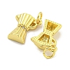 Rack Plating Brass Micro Pave Clear Cubic Zirconia Pendants KK-B091-36G-2