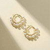 Natural Pearl Beaded Hoop Earrings EJEW-JE05168-02-2