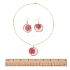 Inner Dried Flower Resin Dangle Earring & Pendant Necklaces Sets SJEW-FS00005-4