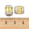 Rack Plating Brass Micro Pave Cubic Zirconia European Beads KK-F089-31P-4