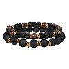 Volcano Stone Black Matte Black Gallstone Wood Beads Bracelet Set Combination Hip Hop Elastic Bracelet Bracelet Bracelet WQ1083-1-1