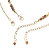 Tree of Life 304 Stainless Steel Pendant Cable Chain and Natural Tiger Eye Rectangle Round Beaded Double Layer Necklaces NJEW-JN05713-5