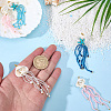 8Pcs 4 Colors Synthetic Turquoise & Blue Spinel & Natural Howlite & Rose Quartz & Magnesite Starfish & Glass Seed Beaded Jellyfish Big Pendants FIND-SC0021-21-3