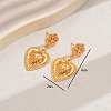 Vintage Alloy Heart Dangle Stud Earrings BF4834-3