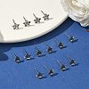 Tarnish Resistant Earring Cabochon Settings 304 Stainless Steel Ear Studs Blank Settings STAS-Q170-10-5