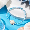 Dyed Synthetic Turquoise Beaded Stretch Bracelets for Kids BJEW-JB110102-02-2