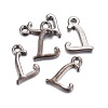 Gunmetal Plated Alloy Letter Pendants PALLOY-J718-01B-L-2