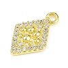 Brass Micro Pave Clear Cubic Zirconia Pendants KK-L238-21G-2