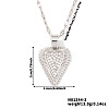Vintage Brass Micro Pave Clear Cubic Zirconia Heart Pendant Necklaces for Women TJ4631-2-2
