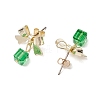 Alloy with Glass Dangle Stud Earrings EJEW-JE06118-3