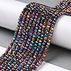Electroplate Glass Beads Strands GLAA-H021-01B-FP13-3