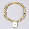 Personality Brass Round Bead Beaded Stretch Bracelets ST0339-7-1