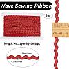 3 Rolls Polyester Wavy Fringe Trim Ribbon OCOR-GF0004-46D-2