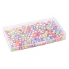 350Pcs 7 Colors Spray Painted Transparent Acrylic Beads OACR-FS0002-52-6