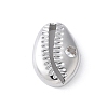 Brass Clear Cubic Zirconia Shell Shape Links Connector Charms KK-K399-17P-1
