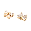 Brass Clear Cubic Zirconia Charms ZIRC-P104-03G-3