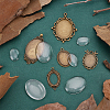 15Pcs 5 Styles Tibetan Style Alloy Carved Rose Large Pendant Cabochon Settings TIBEP-ME0001-04-3