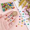 160Pcs 8 Colors 2-Hole Baking Paint Transparent Glass Seed Beads SEED-AR0001-27-3