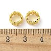 Brass Micro Pave Clear Cubic European Beads KK-A236-03G-2