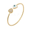Brass Micro Pave Clear Cubic Zirconia Cuff Bangles for Women LS-BJEW-B145-08G-01-1