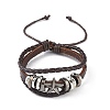 PU Leather & Waxed Cords Triple Layer Multi-strand Bracelets BJEW-G709-01A-1