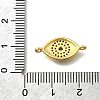 Brass Micro Pave Blue & Clear Cubic Zirconia Eye Connector Charms KK-D295-24G-3