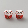 Handmade Printed Porcelain Beads PORC-WH0018-03A-1