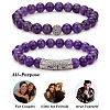 2Pcs 2 Style Natural Amethyst Stretch Bracelets Set BJEW-SW00096-3