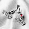 316L Surgical Stainless Steel Rhinestone Word Sexy Dangle Bell Rings WGB0917-02-3