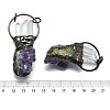 Electroplated Raw Natural Amethyst and Quartz Crystal Big Pendants G-K404-02R-3