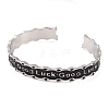 Good Luck Zinc Alloy Black Enamel Open Cuff Bangles for Women LS-BJEW-L688-02P-2