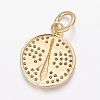 Brass Micro Pave Cubic Zirconia Pendants ZIRC-L073-J01-G-2