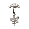 Brass Pave Clear Cubic Zirconia Clip on Belly Rings FS-WG683DA-12-1