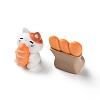 7Pcs Resin Cat with Bread Display Decoration AJEW-S037-03-2