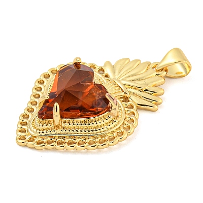 Rack Plating Brass Pendants ZIRC-L100-163G-06-1