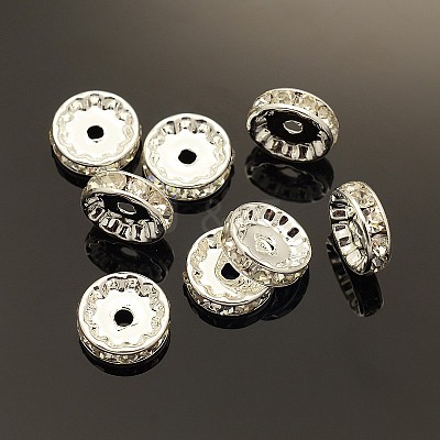Brass Rhinestone Spacer Beads X-RB-A014-Z12mm-01S-NF-1