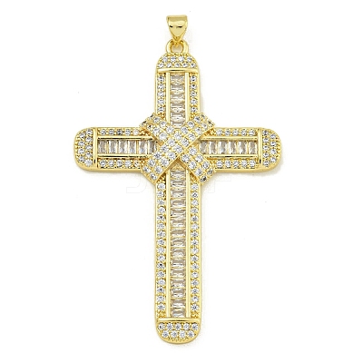 Rack Plating Brass Pave Cubic Zirconia Pendants KK-U029-02G-02-1