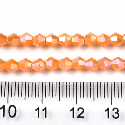 Opaque Solid Color Electroplate Glass Beads Strands EGLA-A039-P4mm-B04-1