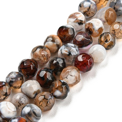 Dyed Natural Fire Crackle Agate Beads Strands G-G007-01G-1