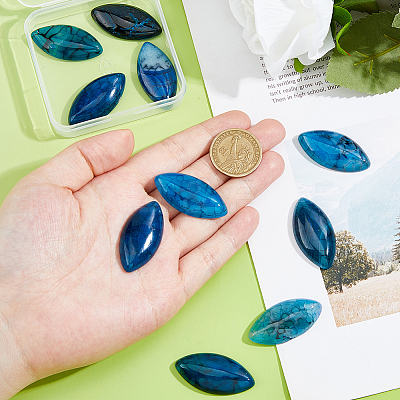 10Pcs Natural Agate Cabochons G-FH0002-65A-1